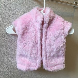 Girls Faux Fur Pink Color Vest, Size 3T(Unbranded)